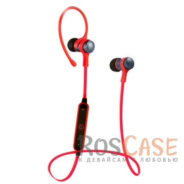 Фотография Красный s6-1 | Спортивные беспроводные Bluetooth наушники с пультом управления и микрофоном
