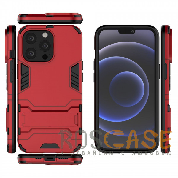 Изображение Красный Transformer | Противоударный чехол-подставка для iPhone 13 Pro Max с мощной защитой корпуса