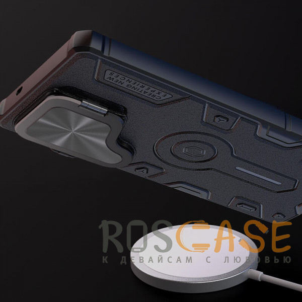 Фотография Черный Nillkin CamShield Armor Magnetic | Противоударный чехол с поддержкой MagSafe и защитой камеры для Samsung Galaxy S25 Ultra