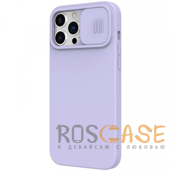 Изображение Фиолетовый Nillkin CamShield Silky Magnetic | Силиконовый чехол для магнитной зарядки с защитой камеры для iPhone 13 Pro Max
