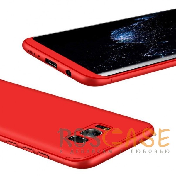 Фотография Красный GKK LikGus 360° | Двухсторонний чехол для Samsung G955 Galaxy S8 Plus с защитными вставками