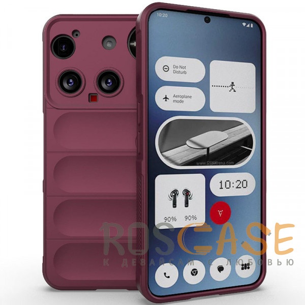 Фото Бордовый Flex Silicone | Противоударный чехол для Nothing Phone 3 с защитой камеры и микрофиброй