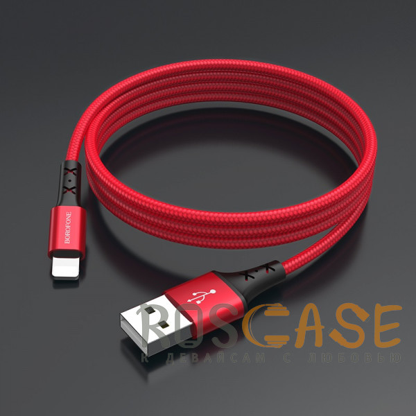 Изображение Красный Кабель Borofone BX20 USB на Lightning 1м для зарядки