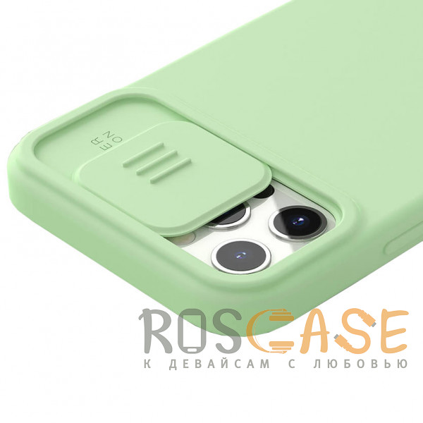 Изображение Зеленый Nillkin CamShield Silky Magnetic | Силиконовый чехол для магнитной зарядки с защитой камеры для iPhone 12 Pro Max
