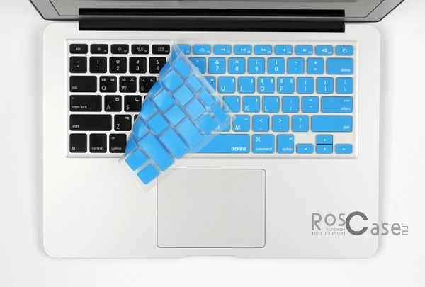 Фото силиконовой накладки Befine на клавиатуру для Apple MacBook Air 13 / 15 retina - цвет голубой