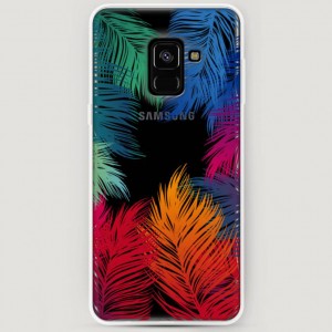 RosCase | Силиконовый чехол Рамка из перьев на Samsung A530 Galaxy A8 (2018)