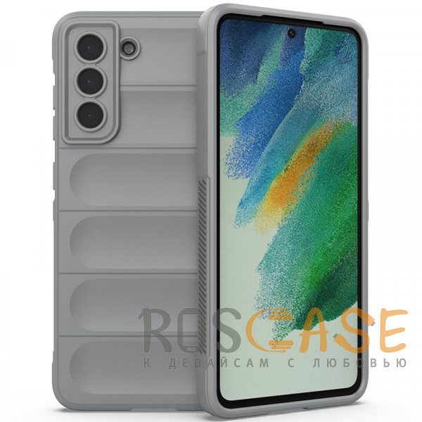 Фото Серый Flex Silicone | Противоударный чехол для Samsung Galaxy S21 FE с защитой камеры и микрофиброй