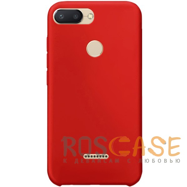 Фото Красный / Red Силиконовый чехол для Xiaomi Redmi 6 с покрытием soft touch