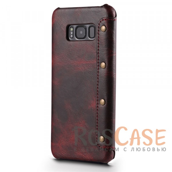 Фотография Бордовый Кожаный чехол-книжка для Samsung G955 Galaxy S8 Plus с внутренним карманом