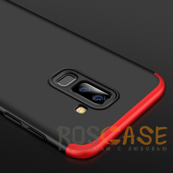 Фото Черный / Красный GKK LikGus 360° | Двухсторонний чехол для Samsung Galaxy J8 (2018) с защитными вставками