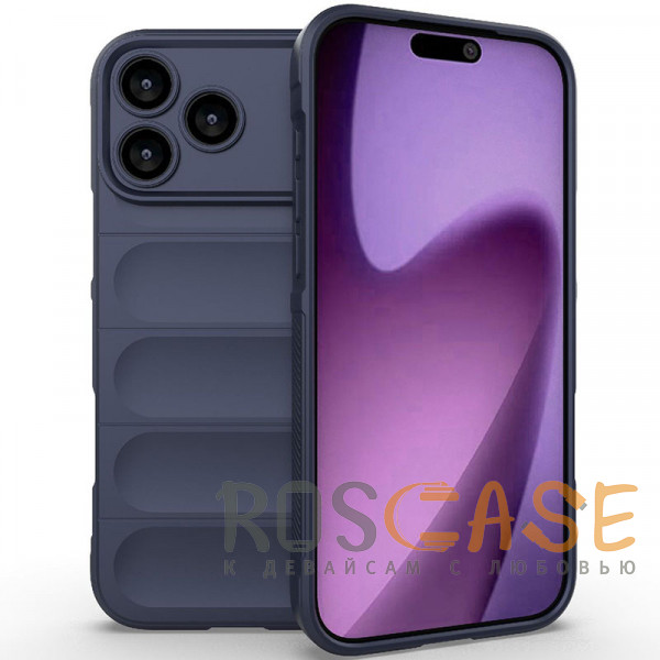 Фото Темно-синий Flex Silicone | Противоударный чехол для iPhone 17 Pro Max с защитой камеры и микрофиброй