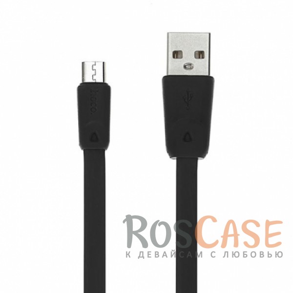 

Плоский дата кабель Hoco X9 с разъемом MicroUSB 100 см (Черный)