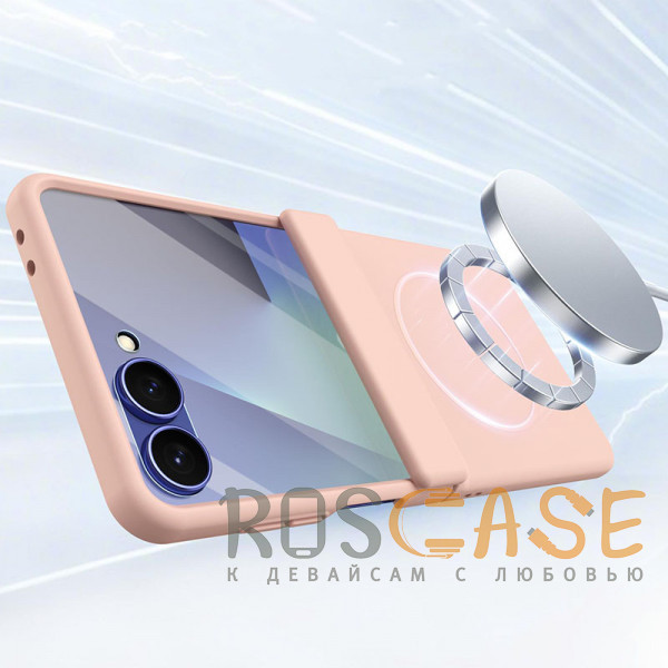 Фотография Розовый Чехол 3D с Magsafe и внешним стеклом для Samsung Galaxy Z Flip 7