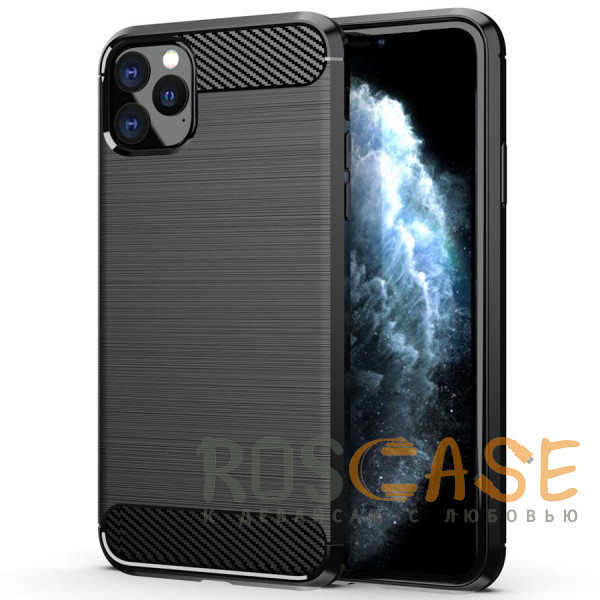 Фото Черный Матовый силиконовый чехол с текстурным покрытием металл для iPhone 12 Pro Max