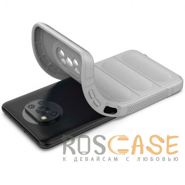 Фотография Серый Flex Silicone | Противоударный чехол для Xiaomi Poco X3 (NFC) Pro с защитой камеры и микрофиброй