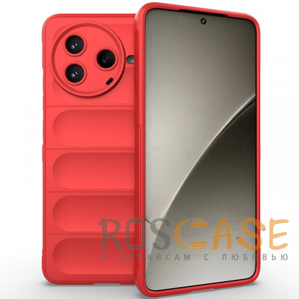 Фото Красный Flex Silicone | Противоударный чехол для Xiaomi Poco F7 Pro / Redmi K80 с защитой камеры и микрофиброй