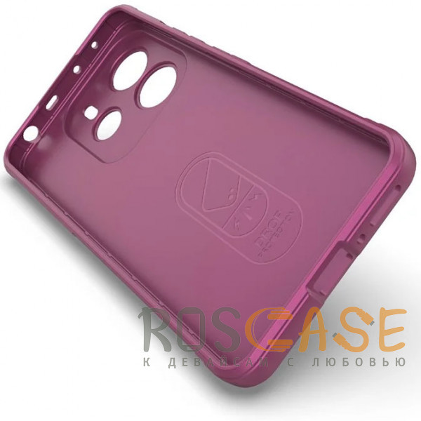 Изображение Бордовый Flex Silicone | Противоударный чехол для Xiaomi Redmi Note 14 4G с защитой камеры и микрофиброй