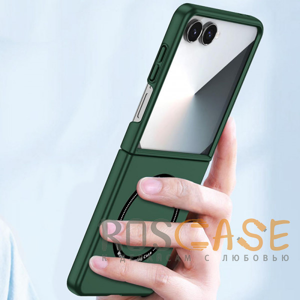 Фото Темно-зеленый Matte Shield | Тонкий матовый пластиковый чехол с поддержкой Magsafe для Samsung Galaxy Z Flip 8