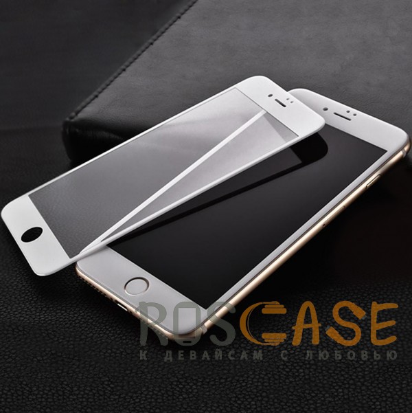 Фото Белый 4D | Объемное защитное стекло для Apple iPhone 7 / 8 (4.7") на весь экран