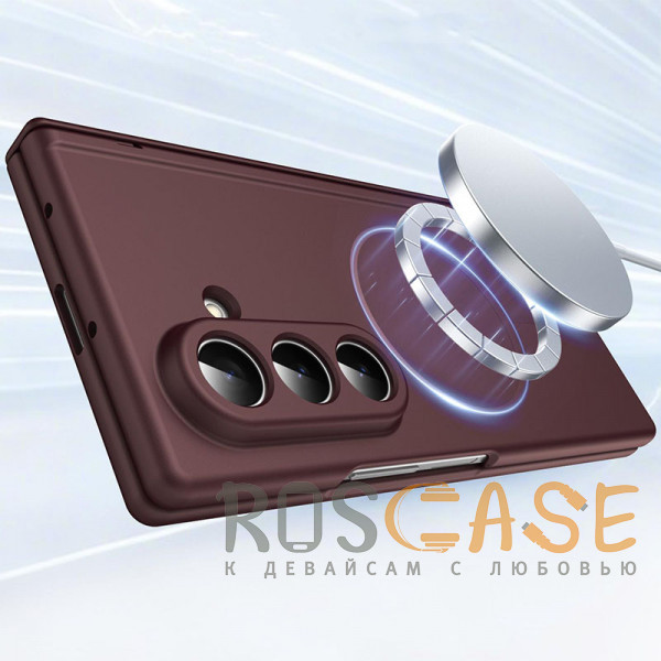 Фотография Бордовый Чехол 3D с Magsafe и внешним стеклом для Samsung Galaxy Z Fold 8 Ultra