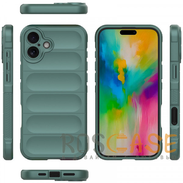 Фото Зеленый Flex Silicone | Противоударный чехол для iPhone 16 с защитой камеры и микрофиброй