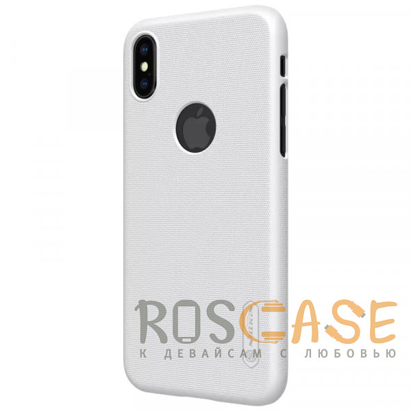 Фотография Белый (вырез для лого) Nillkin Super Frosted Shield | Матовый пластиковый чехол для iPhone X / XS
