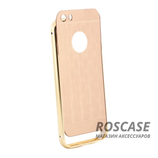 Фотография Золотой Алюминиевая накладка Rhombus Style для Apple iPhone 5/5S/SE