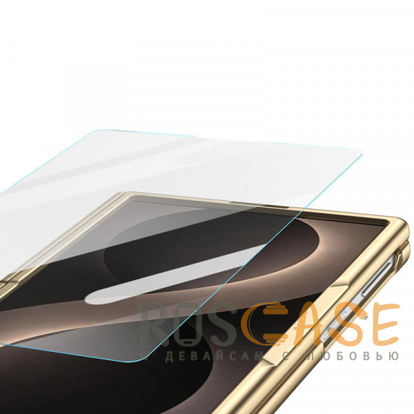 Фото Золотой Чехол 3D с кожаной вставкой и стилусом для Samsung Galaxy Z Fold 8