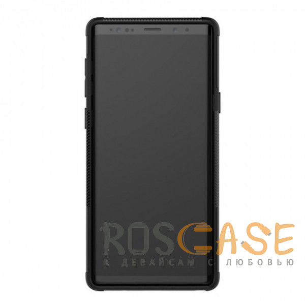 Фотография Черный Противоударный двухслойный чехол Shield для Samsung Galaxy Note 9 с подставкой