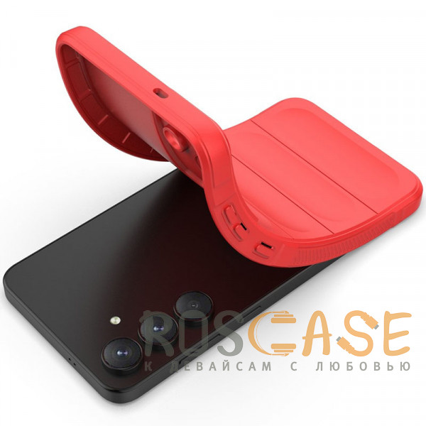 Фотография Красный Flex Silicone | Противоударный чехол для Samsung Galaxy S25 FE с защитой камеры и микрофиброй