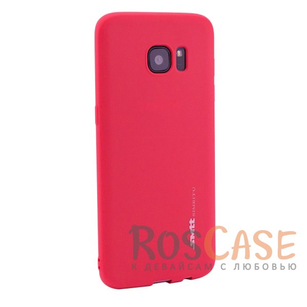 Изображение Красный (soft touch) Мягкий силиконовый чехол SMTT с покрытием софт-тач для Samsung G935F Galaxy S7 Edge