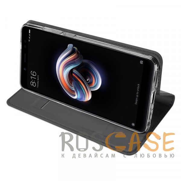 Фотография Серый Dux Ducis | Чехол-книжка для Xiaomi Redmi Note 5 Pro / Note 5 (AI Dual Camera) с подставкой и карманом для визиток