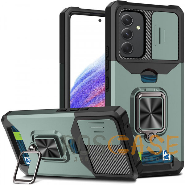 Фотография Зеленый Multi Case | Чехол с кольцом, отделением для карты и шторкой камеры для Samsung Galaxy A34