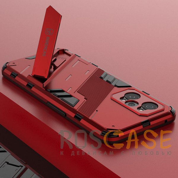 Изображение Красный Megatron | Противоударный чехол-подставка для Realme GT Neo 2 / GT2 / Q5 Pro 5G с защитой камеры