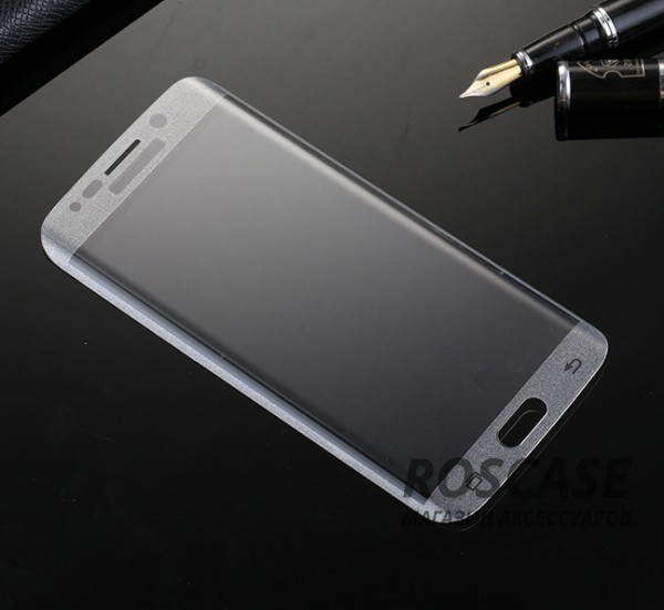 Изображение Серебряный Противоударное закаленное стекло 0.2mm с защитой на весь экран Samsung G925F Galaxy S6 Edge (2.5D)