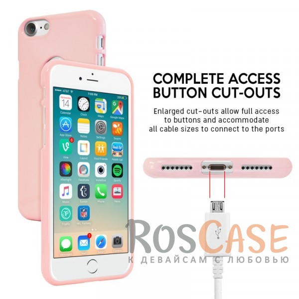 Изображение Розовый Mercury Jelly Pearl Color | Яркий силиконовый чехол для для iPhone 7/8/SE (2020)