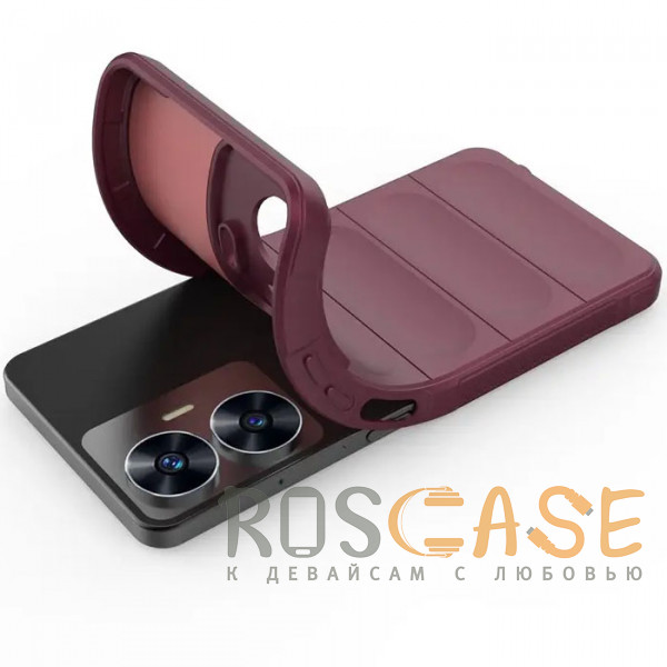 Фотография Бордовый Flex Silicone | Противоударный чехол для Realme C55 с защитой камеры и микрофиброй