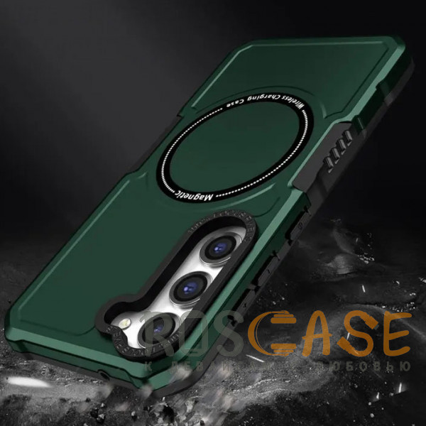 Фото Зеленый Magnetic Armor | Противоударный чехол с поддержкой MagSafe для Samsung Galaxy S23
