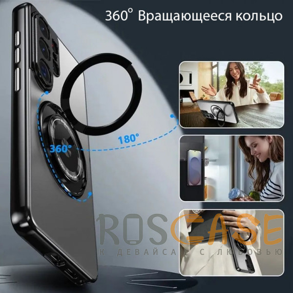 Изображение Серый Чехол с кольцом Magsafe и алюминиевой вставкой для Samsung Galaxy S26 Ultra