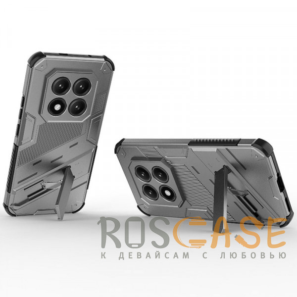 Фотография Серый Megatron | Противоударный чехол-подставка для Xiaomi Redmi Note 15 Pro Plus с защитой камеры
