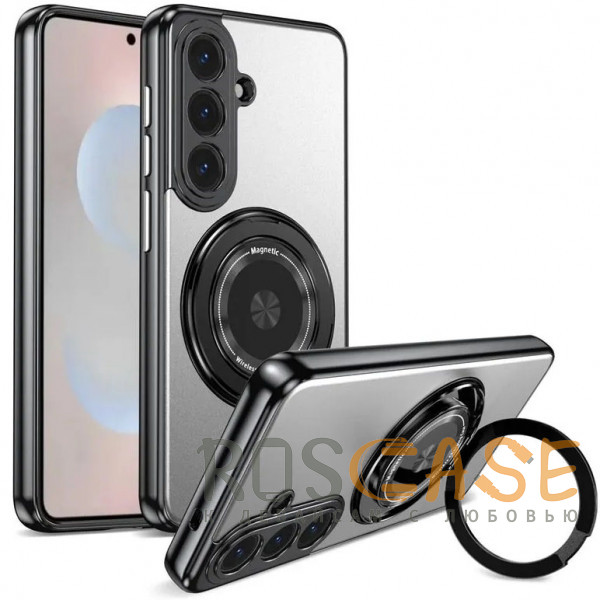 Фото Серый Чехол с кольцом Magsafe и алюминиевой вставкой для Samsung Galaxy S26 Plus