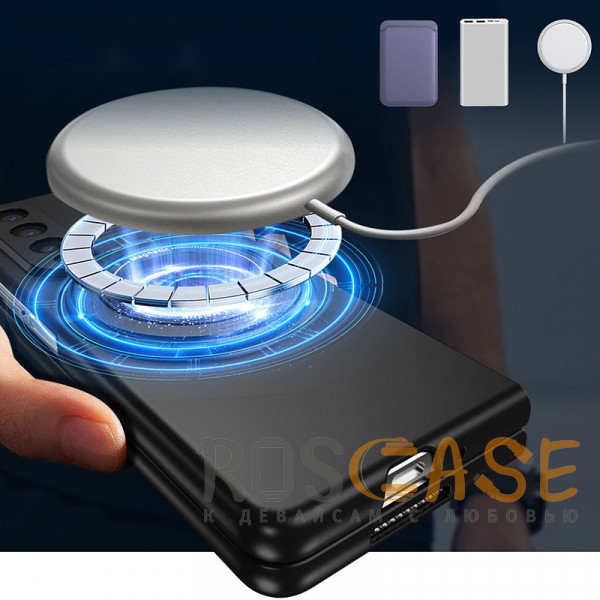Фотография Черный Matte Shield Ring | Тонкий пластиковый чехол с кольцом Magsafe для Samsung Galaxy Z Fold 4