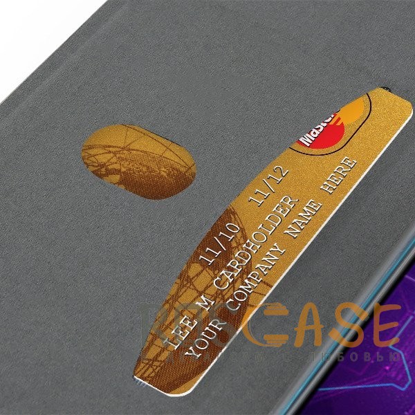 Изображение Черный Open Color 2 | Чехол-книжка на магните для Samsung Galaxy A6 Plus (2018) с подставкой и внутренним карманом
