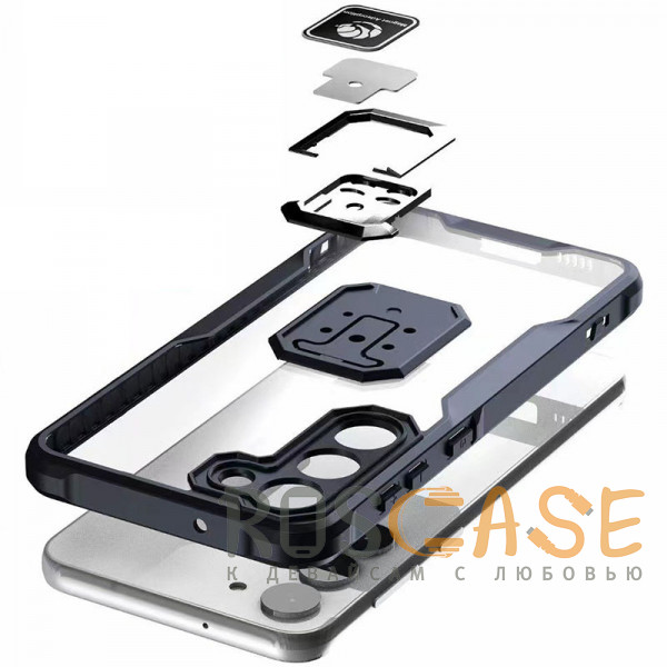 Фото Черный Magnet Ring 2 | Противоударный чехол с кольцом и защитой камеры для Samsung Galaxy S23 Plus