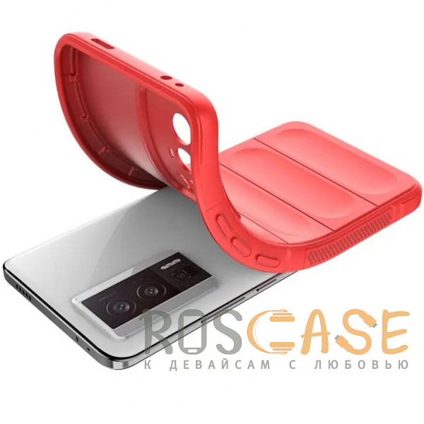 Фотография Красный Flex Silicone | Противоударный чехол для Xiaomi Poco F5 Pro / Redmi K60 / K60 Pro с защитой камеры и микрофиброй