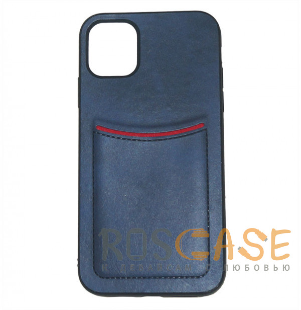 Фото Синий ILEVEL | Чехол с кожаным покрытием и карманом для iPhone 11 Pro Max
