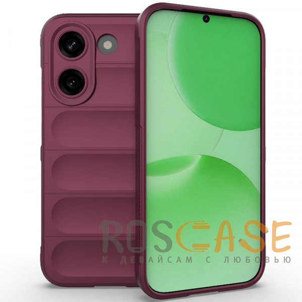 Фото Бордовый Flex Silicone | Противоударный чехол для Poco X8 Pro / Xiaomi Turbo 5 с защитой камеры