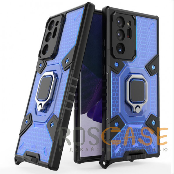 Фотография Синий Honeycomb Armor | Противоударный чехол с защитой камеры и кольцом для Samsung Galaxy Note 20 Ultra