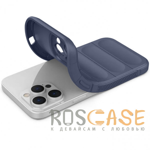 Фотография Темно-синий Flex Silicone | Противоударный чехол для iPhone 13 Pro Max с защитой камеры и микрофиброй