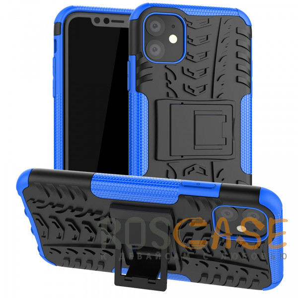 Фотография Синий Shield | Противоударный чехол для iPhone 12 Mini с подставкой